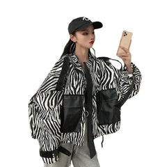 Cebra with large pockets Oversize jacket - Jacket