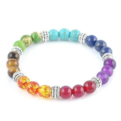 Chakra Stone Beads Pendant Necklace and Bracelet Set