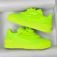 Charol Lion Face Patent Lace Up Sneakers