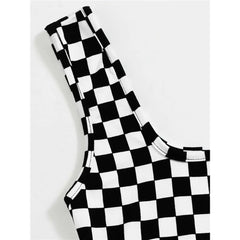 Checkerboard Plaid Pattern Tank Top