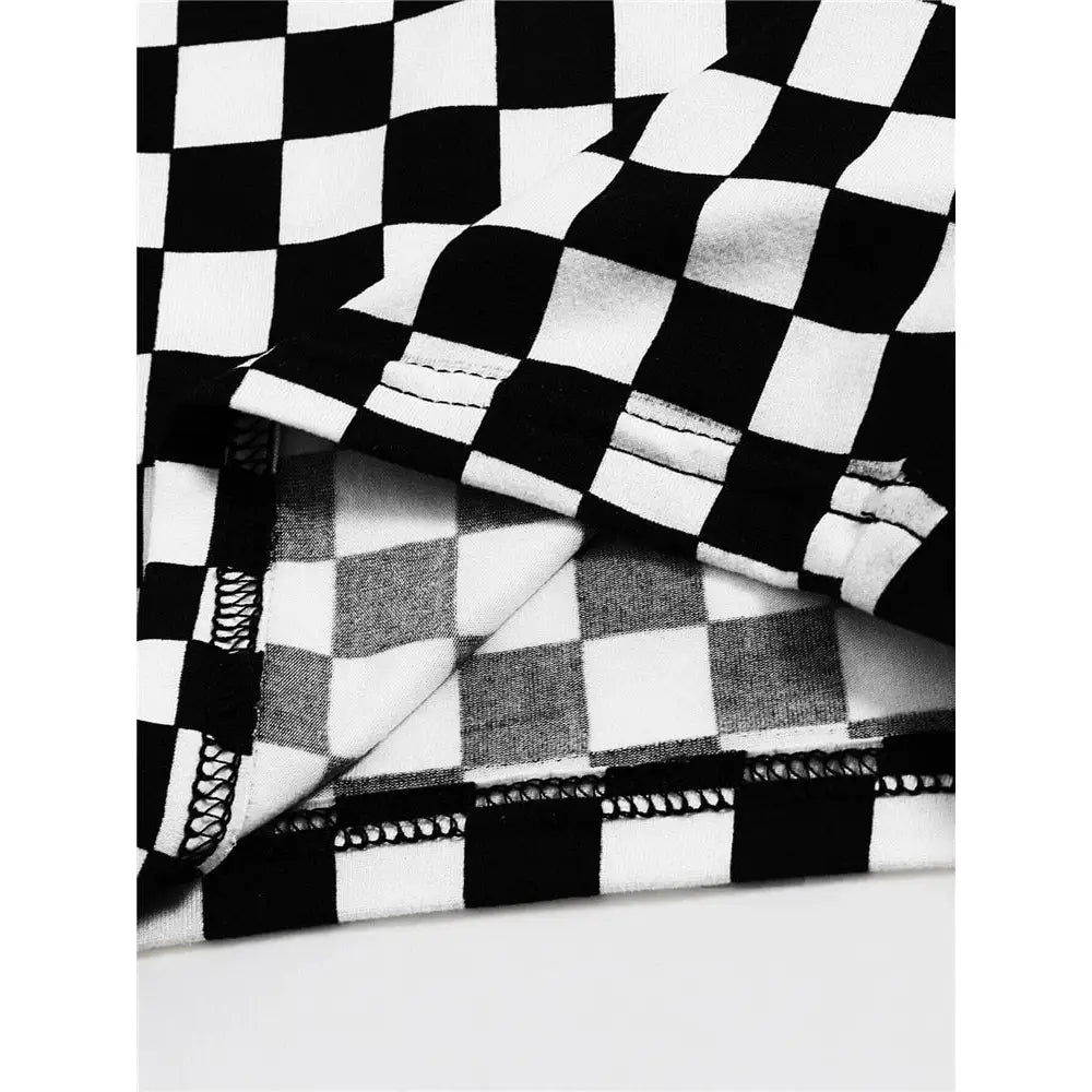 Checkerboard Plaid Pattern Tank Top