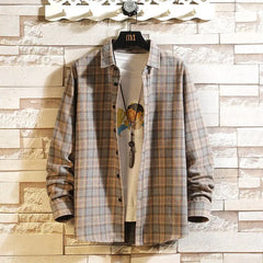 Checkered Oversized Shirt - Brown / M - Shirts