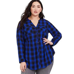 Checkered V-Neck Shirt