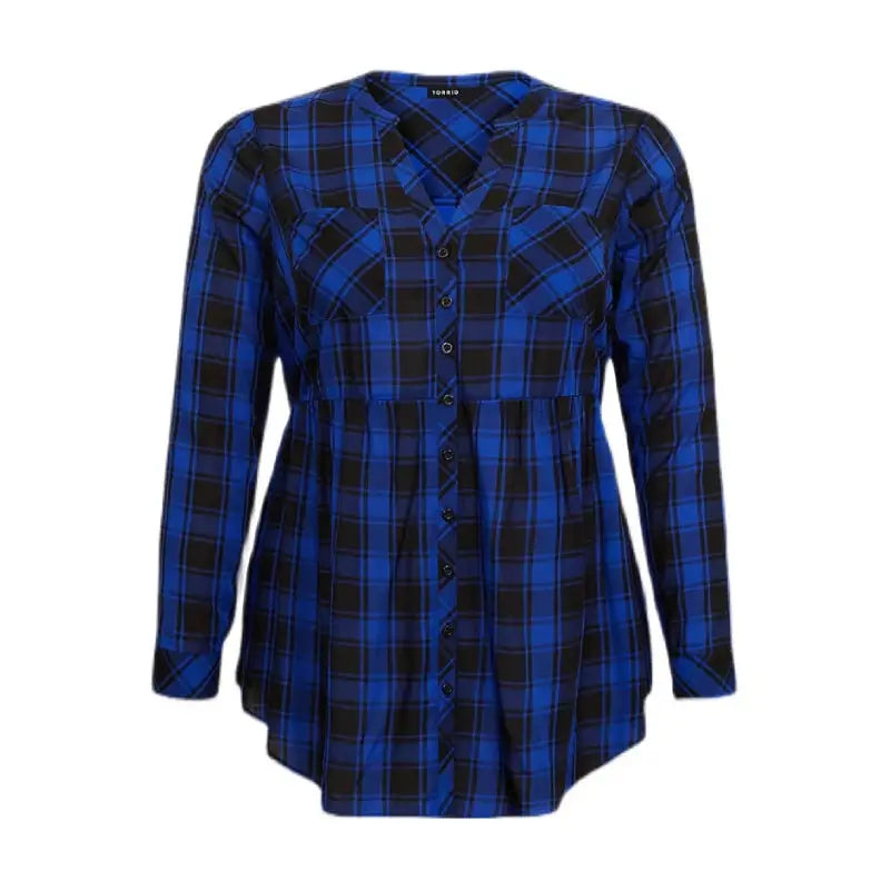 Checkered V-Neck Shirt