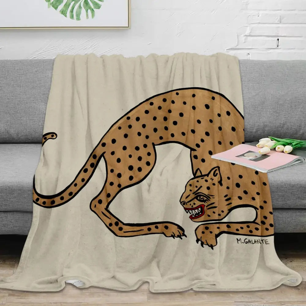 Cheetah Warm Microfiber Blanket