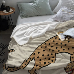 Cheetah Warm Microfiber Blanket