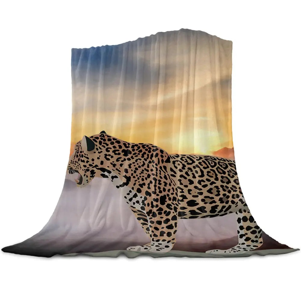 Cheetah Warm Microfiber Blanket