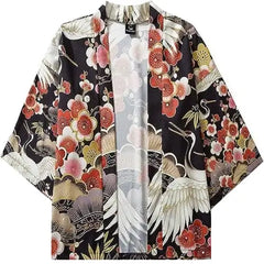 Cherry Blossom Cranes 3/4 Sleeve Kimono