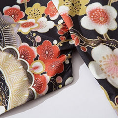 Cherry Blossom & Cranes 3/4 Sleeve Kimono - KIMONO