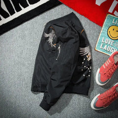 Cherry Blossoms Embroidered Bomber Jacket