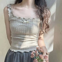 Chic And Sleeveless Tops - Gray / S - Top
