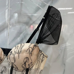 Chiffon French Retro Style Bustier Bra Corset Top