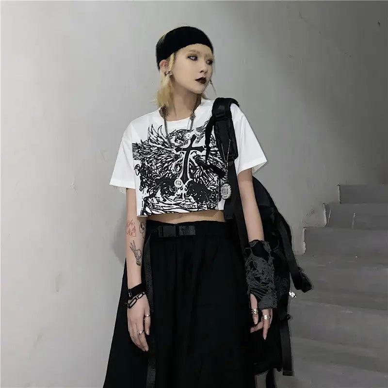 Children of Darkness Cross Crop Top