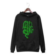 Chinese Dragon Harajuku Hoodie for Men and Women Black.. / S