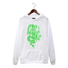 Chinese Dragon Harajuku Hoodie for Men and Women Green. / L