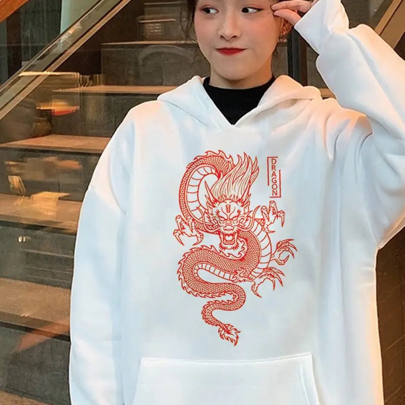 Chinese Dragon Harajuku Hoodie for Men and Women