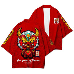 Chinese Sacred Animals 3/4 Sleeve Kimono