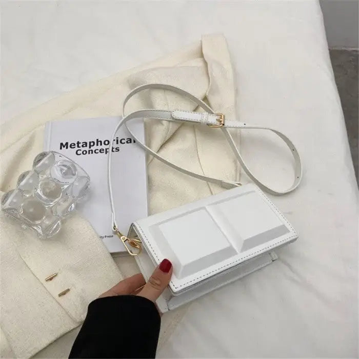 Chocolate Small Shaped Shoulder Bag 18.5 x 6.5 10 cm Beige