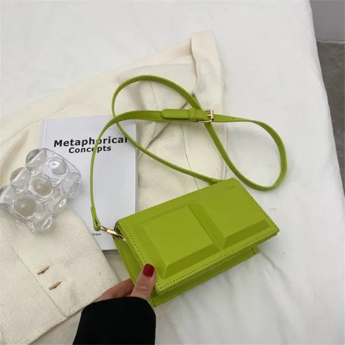 Chocolate Small Shaped Shoulder Bag 18.5 x 6.5 10 cm Green