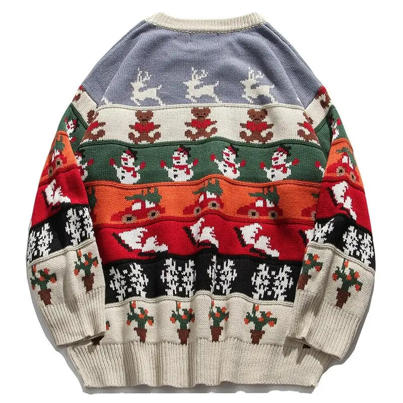 Christmas Elk Snowman Crewneck Sweaters