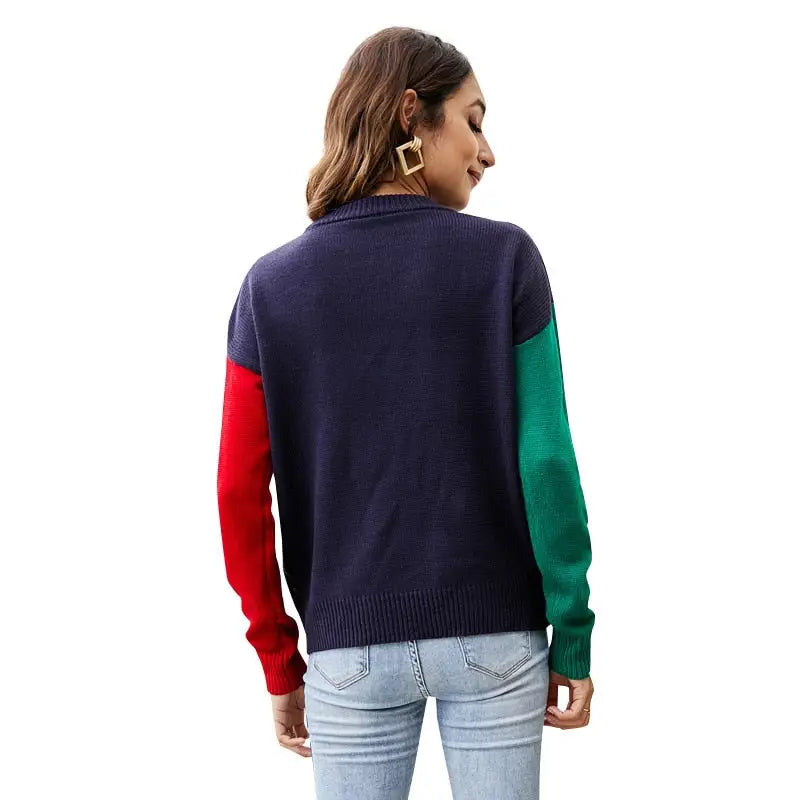 Christmas Knitted O-Neck Long Sleeve Sweater