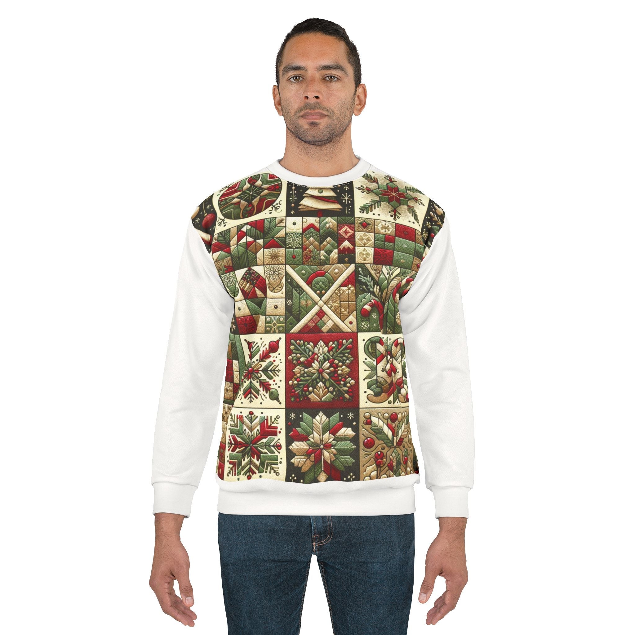 Christmas Patchwork Sweatshirt Enchanted Yuletide