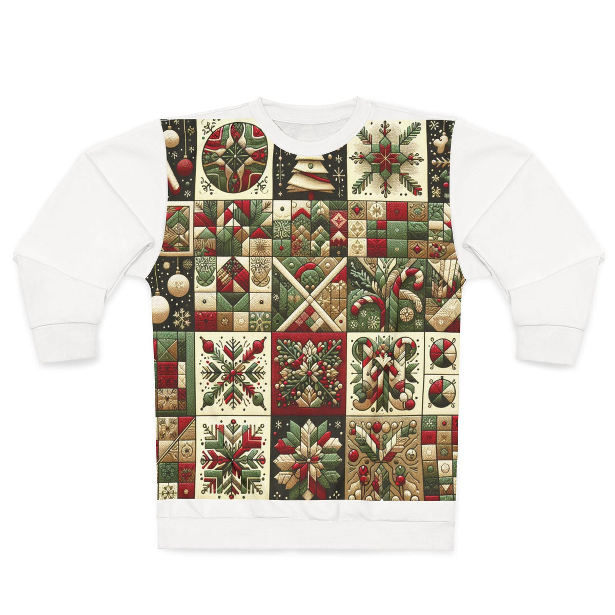 Christmas Patchwork Sweatshirt Enchanted Yuletide