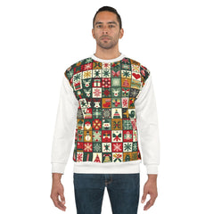 Christmas Squares Sweatshirt Enchanted Yuletide Brilliance