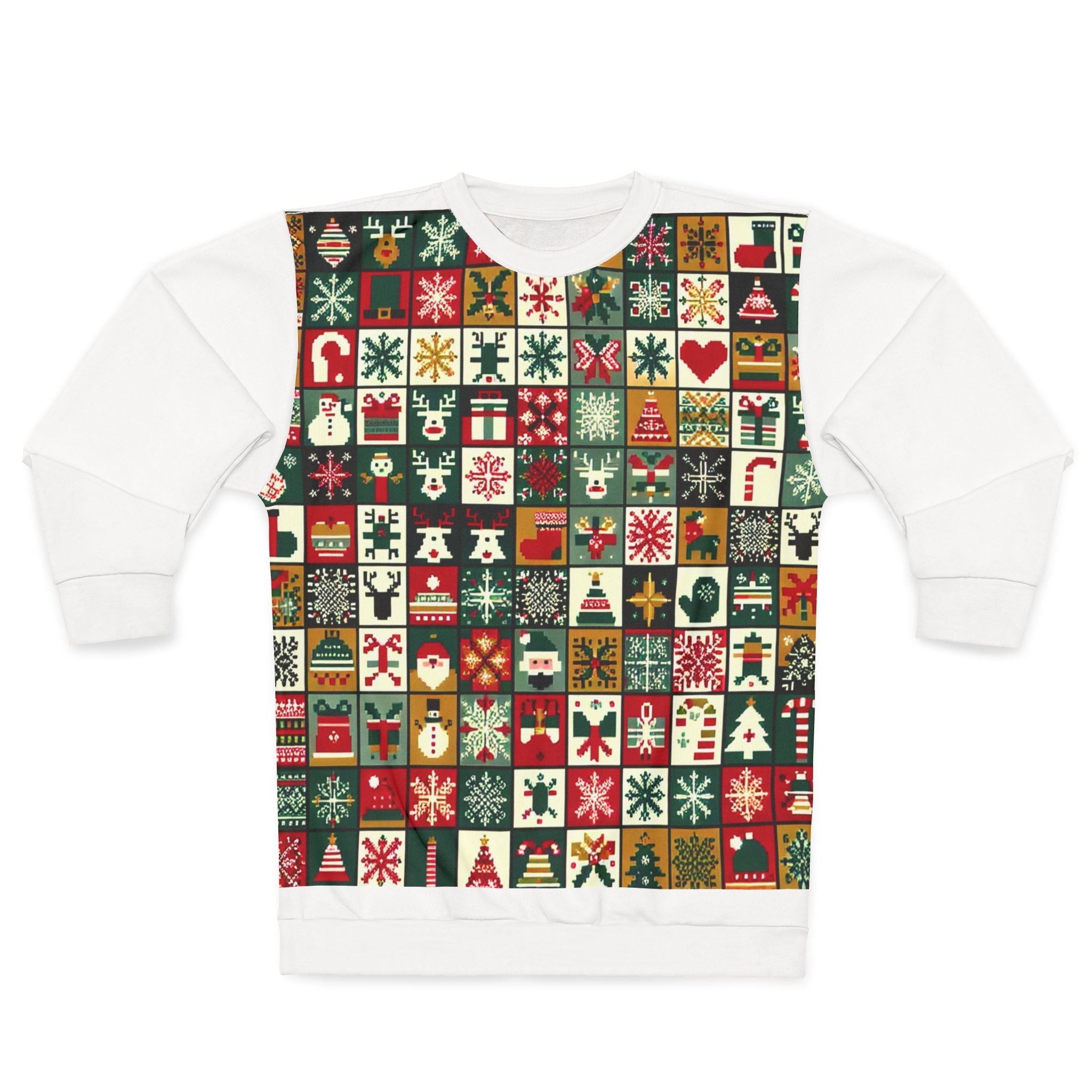 Christmas Squares Sweatshirt Enchanted Yuletide Brilliance