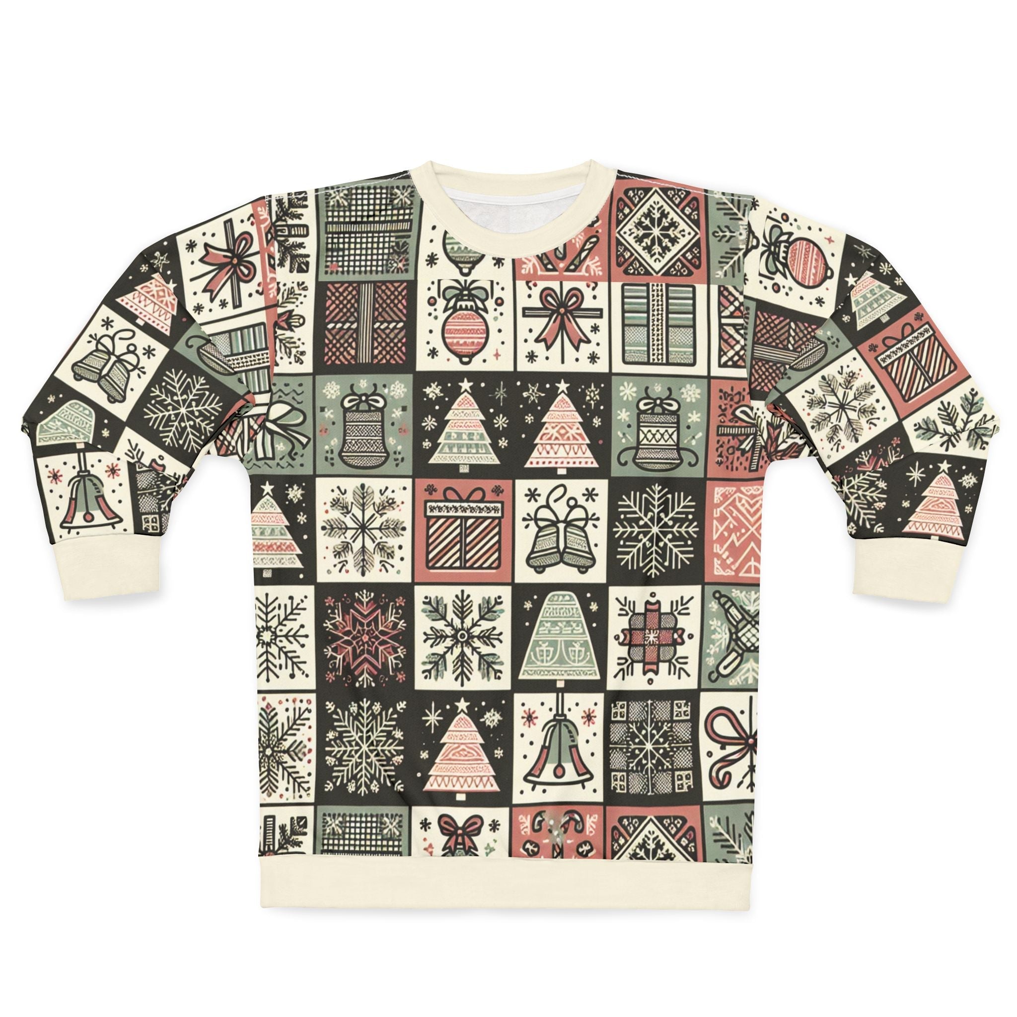 Christmas Sweatshirt with Enchanted Yuletide Line Art