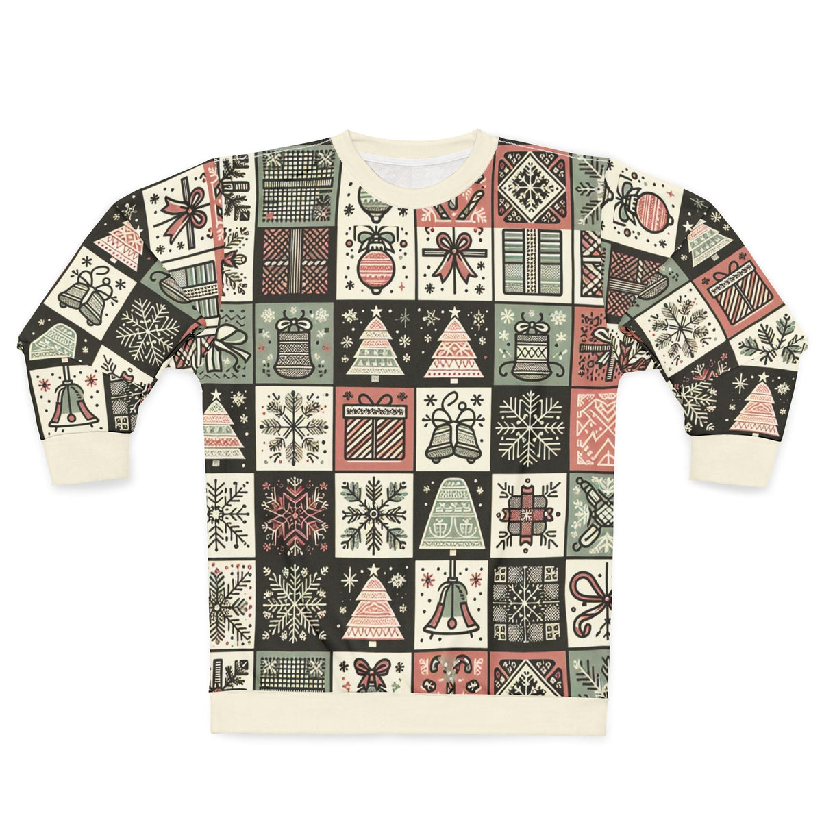 Christmas Sweatshirt with Enchanted Yuletide Line Art