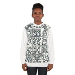 Christmas Sweatshirt with Festive Line Art Print