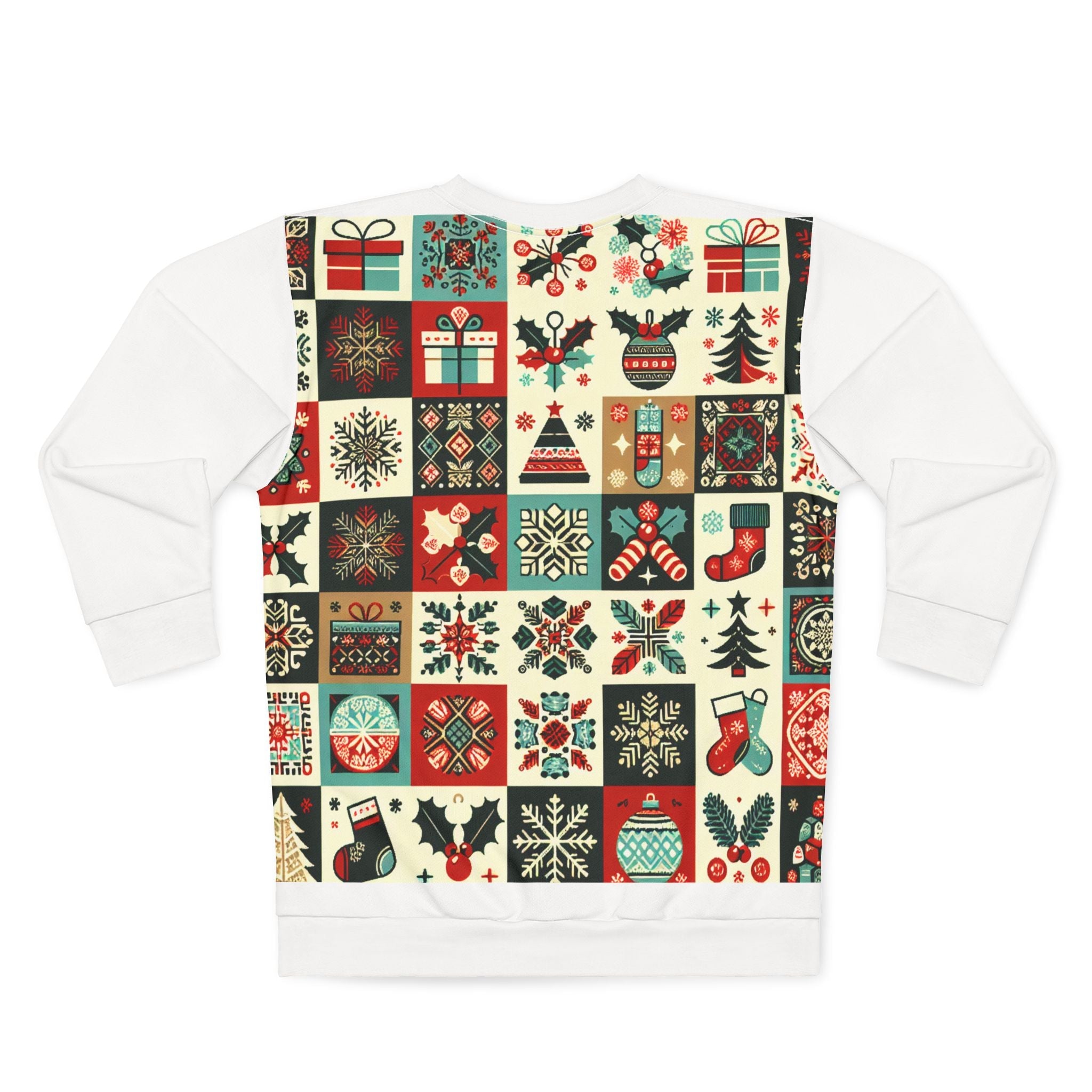 Christmas Sweatshirt with Quilted Winter Wonderland Patterns