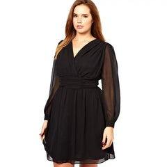 Chubby Girl Elegant A-Line Chiffon Dress