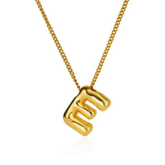 Chunky Alphabet Letter Initials Stainless Steel Plated