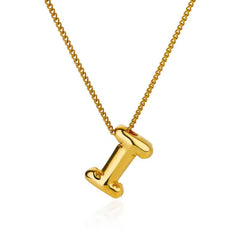 Chunky Alphabet Letter Initials Stainless Steel Plated