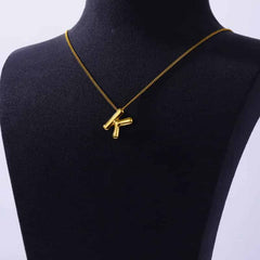 Chunky Alphabet Letter Initials Stainless Steel Plated