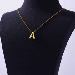 Chunky Alphabet Letter Initials Stainless Steel Plated