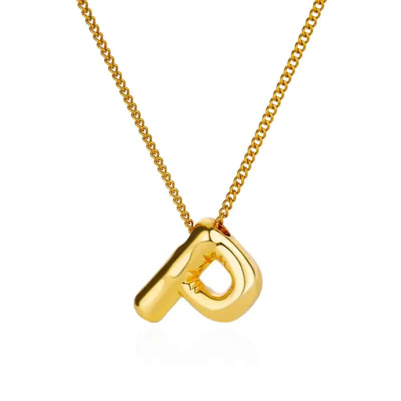 Chunky Alphabet Letter Initials Stainless Steel Plated