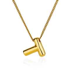 Chunky Alphabet Letter Initials Stainless Steel Plated