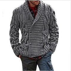 Chunky Double Breasted Sweater for Fall Wardrobe Dark-Gray
