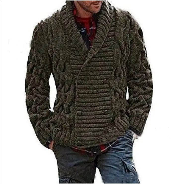 Chunky Double Breasted Sweater - Green / S