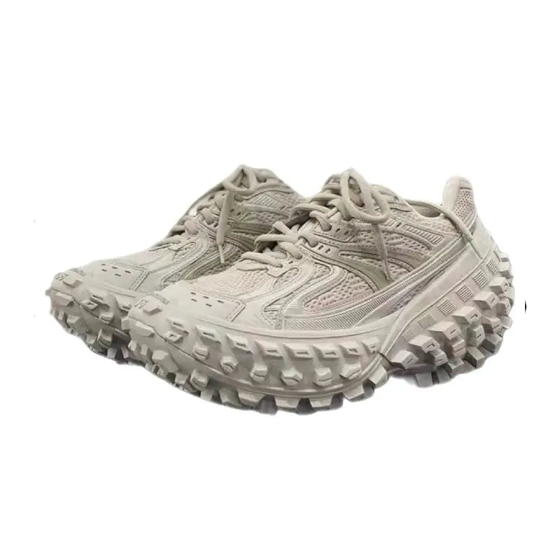 Chunky Lace Up Platform Vulcanized Sneakers Euro Size