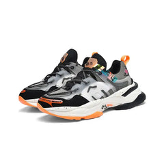 Chunky Lace Up Waterproof Sneakers for Everyday Wear Black