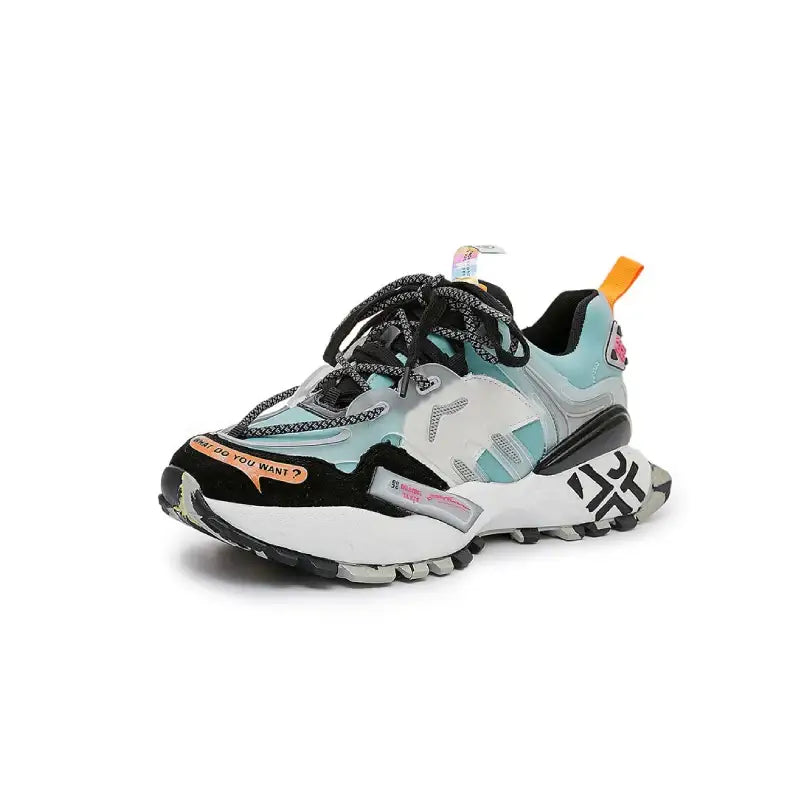 Chunky Lace Up Waterproof Sneakers for Everyday Wear Blue