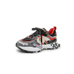 Chunky Lace Up Waterproof Sneakers for Everyday Wear Red