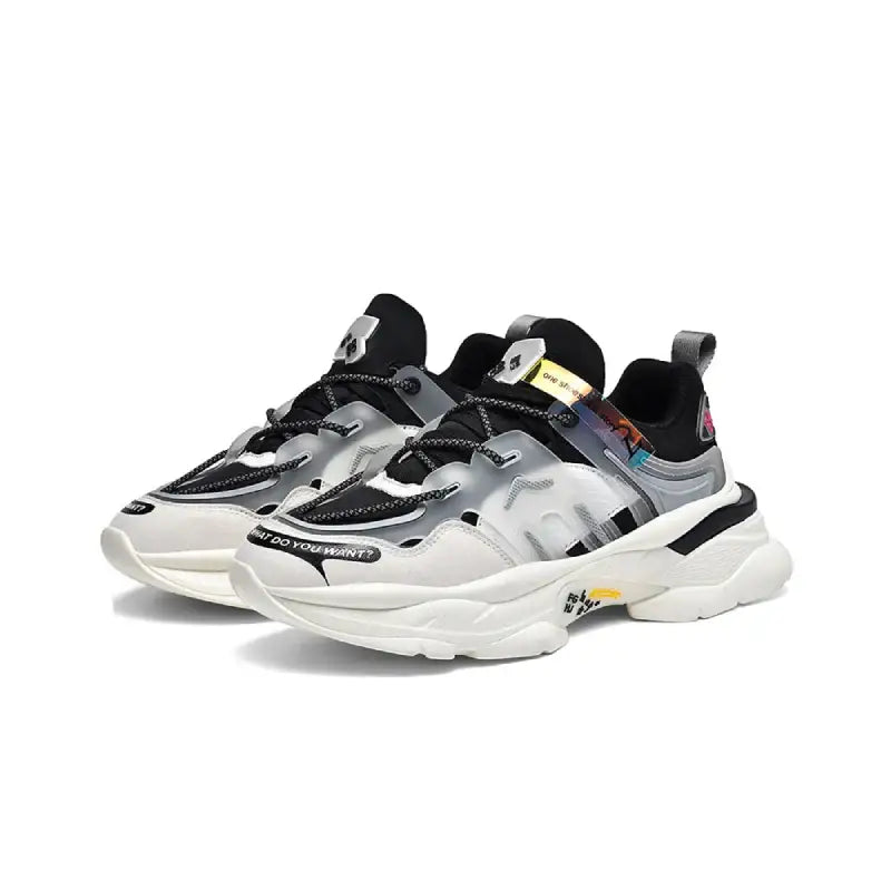 Chunky Lace Up Waterproof Sneakers for Everyday Wear White