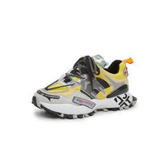 Chunky Lace Up Waterproof Sneakers for Everyday Wear Yellow