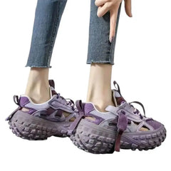 Chunky Mixed Color Lace Up Sneakers Euro Size