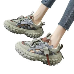 Chunky Mixed Color Lace Up Sneakers Euro Size